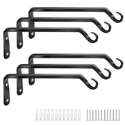 Worth front view of six black hanger brackets showing ready-to-use pack and durability
