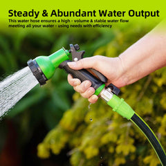 Worth connected to a garden faucet delivering steady water flow