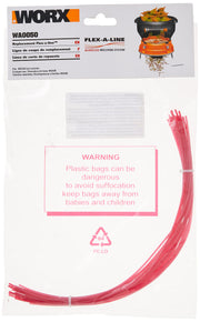 WORX front packaging showing 24-pack replacement lines and quick-install benefit
