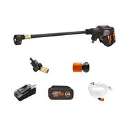 WORX Hydroshot Plus front view showing compact power washer and handle for easy transport