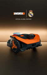 WORX wheel brush close-up demonstrating reduced wheel grass build-up for traction