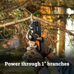 WORX WG330 blade close-up highlighting titanium coating for smoother cuts