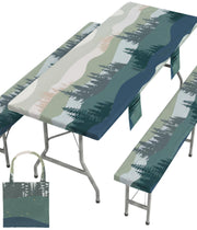 Wrakus front view table cover protecting a 6ft picnic table for clean meals