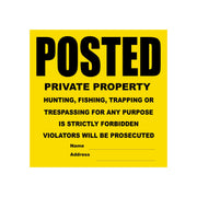 WristCo front view of posted private property sign showing bold visibility