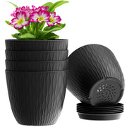 WSMKSZ front view of five 6-inch pots showing colors and ripple texture for stylish displays