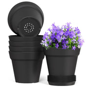 WSMKSZ front view of six matte black pots showing neat stack and modern style benefiting décor
