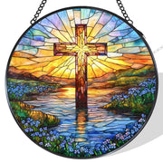 WUHSDIBC cross front view showing colorful painted glass and clear design benefits