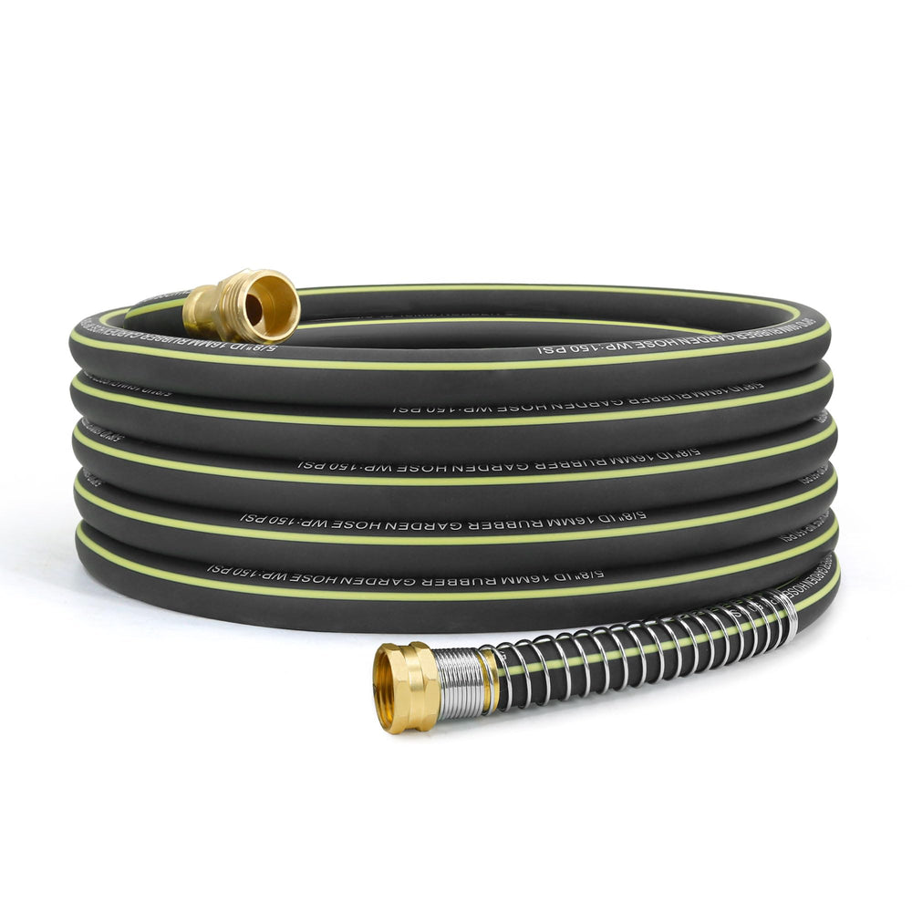 Wurzberge front view of 50ft heavy-duty hose showing length and packaging benefit