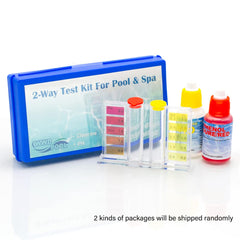 WWD POOL chlorine and pH reagent bottles for accurate drops
