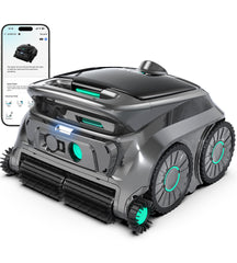 WYBOT B1 front view showing cordless design and compact build with powerful suction