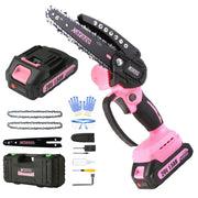 XARAZE mini chainsaw front packaging showing full kit benefits