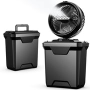 xasla front view misting fan showing controls and grill for convenient cooling