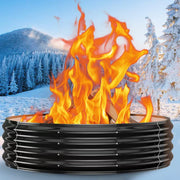 xgmdd front view of 60in fire pit ring showing durable construction and safe containment