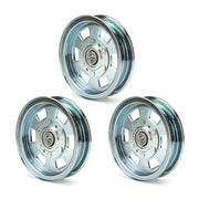 Xiaoyudou front view of three flat idler pulleys showing fit and finish, ensuring correct replacement