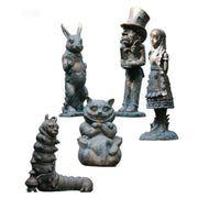xieyaxie five-piece set front view showing all sculptures and antique bronze finish