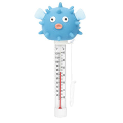 XY-WQ puffer thermometer front view with clear temperature display and playful pool décor appeal