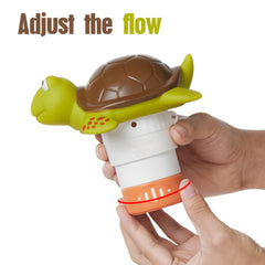 XY-WQ turtle floater open for loading up to four 1-inch tablets