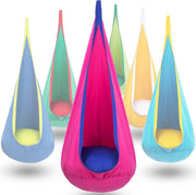 Y- STOP full front view of pod swing showing cozy entry and shape for safe play