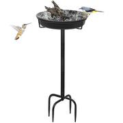 YALINKA front view of birdbath showing bowl and frame for reliable garden focal point