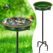 YALINKA front view of freestanding birdbath showing elegant patio placement and attraction