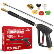 YAMATIC front view of pressure washer gun showing robust build and control