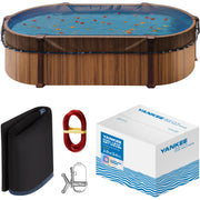 Yankee Pool front view of oval 18x34 net showing full coverage benefit
