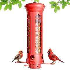 Yarbirder front view hanging feeder showing weatherproof design and sturdy build