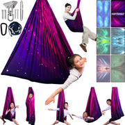 Yatoco front view of sensory swing showing cocoon shape and roomy opening for comfort