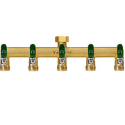 Yayamz front view brass manifold showing five outlets and solid build for reliable use