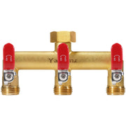 Yayamz front view showing brass three-way splitter and durable construction benefit