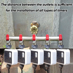 Yayamz installed on 3/4" GHT outdoor faucet demonstrating 360° swivel installation and ease of setup