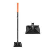 YEELOR front view of tamper showing steel plate and handle for durable compaction