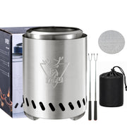 YEFU tabletop fire pit front view showing compact portable design and stable flame