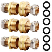 YELUN front view of brass hose connectors showing solid construction and reliable fit