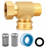 YELUN brass filter front view showing durable body and threads for reliable connection
