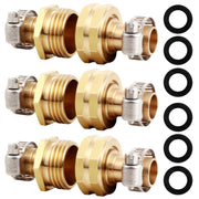 YELUN front view of kit packaging showing three male three female brass connectors