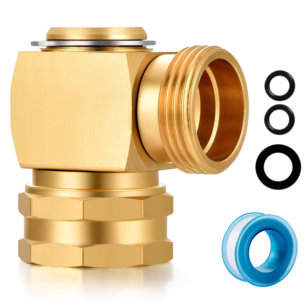 YELUN brass swivel elbow front view showing durable construction and leak prevention