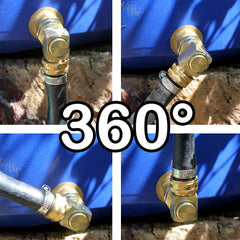 YELUN elbow installed on faucet in use demonstrating reduced hose strain