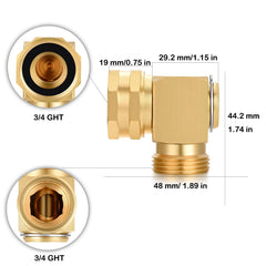 YELUN thread detail close-up highlighting precise 3/4" GHT fit and corrosion resistance