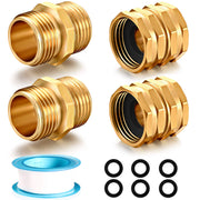 YELUN front view of brass couplers showing durable finish and kit contents