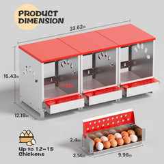 YENAM detail of tilted roll-away tray protecting eggs and easing collection