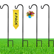 Yetene 24-inch shepherds hook front view showing sleek black finish and curve for hanging
