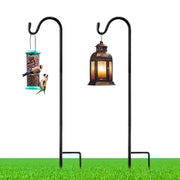 Yetene front view of two 30-inch shepherd hooks showing sleek black finish and height