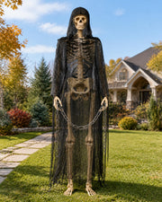 Yeyeplum front view of 12 ft cloak showing dramatic silhouette and curb appeal