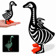 Yeyeplum front view dressed goose showing skeleton outfit and instant Halloween flair