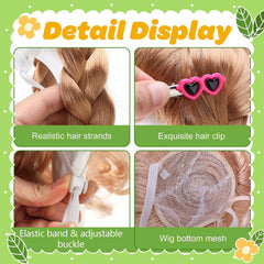 YFFSQXH half-up braid style angled view showing adjustable band and tidy styling benefit