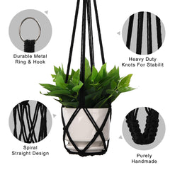 YIBOT hanging planter in living room demonstrating space-saving decor benefit