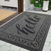 Yimobra front-facing welcome mat at doorway showing curb appeal and dirt control
