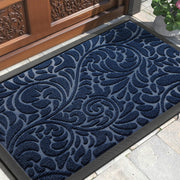 Yimobra front view of blue floral mat showing clean entrance benefit