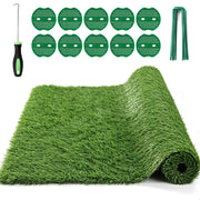 Yinoos front view of 3x5 turf mat showing lifelike green and neat edges for instant curb appeal